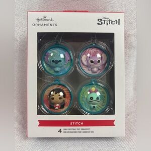 NIB. HALLMARK X DISNEY Lilo & Stich Mini Christmas Ornaments